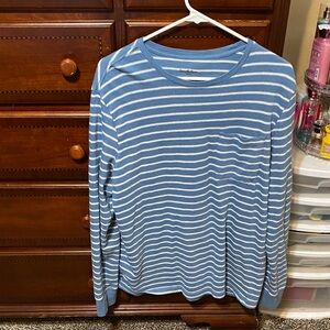 Goodfellow & Co Blue and White Striped Crewneck Shirt